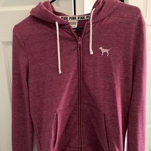 VS PINK zipped sweater (with hood)